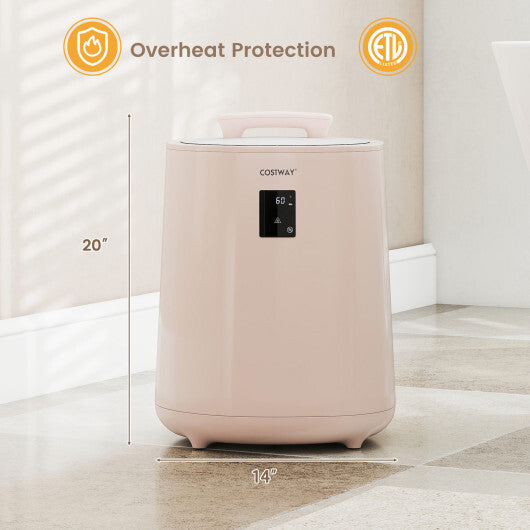 Costway 18L Large Towel Warmer with LED Display and Auto Shut off Pink