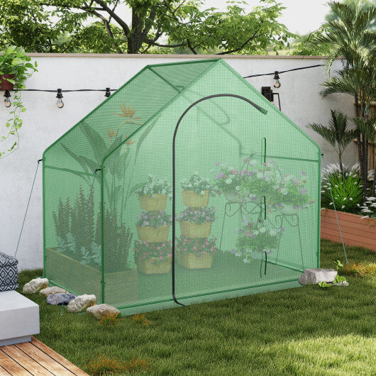 Costway Portable Outdoor Warm House with PE Cover and Roll-up Zippered Door