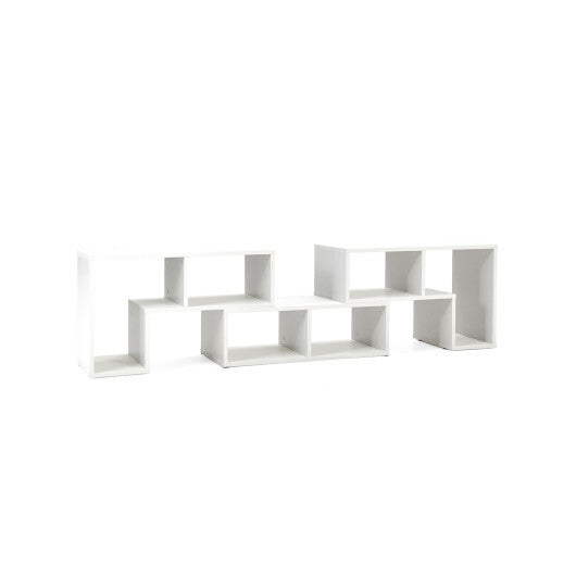Costway 3 Pieces Adjustable TV Stand for TVs up to 65 Inch with Shelves White