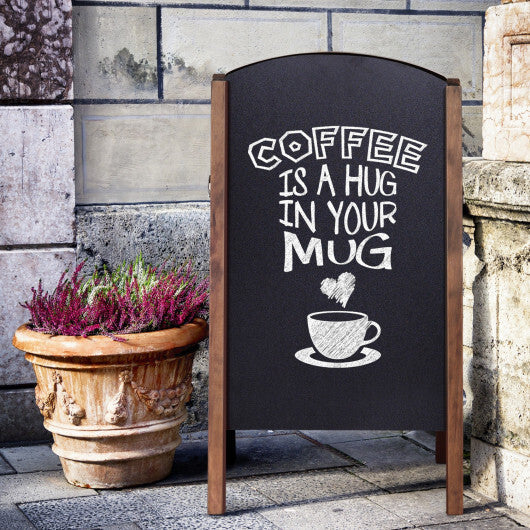 Costway 31.5" Wood A-Frame Chalkboard Menu Sign Board Sidewalk Wedding Signage