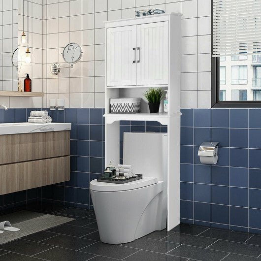 Costway Over Toilet Space Saver Bathroom Organizer with Storage Cabinet