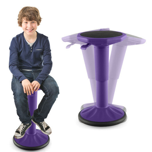 Costway Adjustable-Height Wobble Chair Active Learning Stool for Office Stand Up Desk Purple