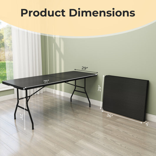 Costway Portable Folding Camping Table with Carrying Handle-Black
