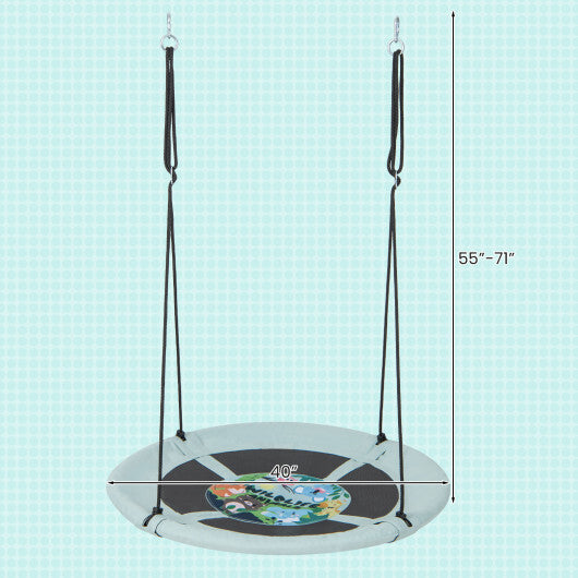 Costway 40" Flying Saucer Tree Swing Indoor Outdoor Play Set Swing for Kids Light Green