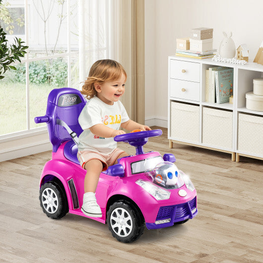 Costway 3-in-1 Push Car for Toddler Stroller Sliding Walking Car for Boys and Girls - Pink