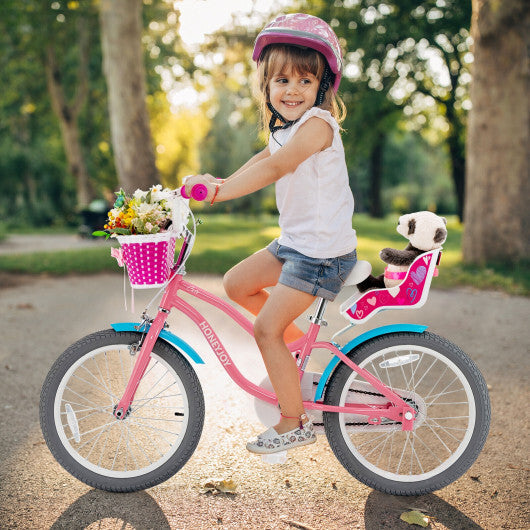 Costway Kids Bicycle with Training Wheels and Basket for Boys and Girls Age 3-9 Years 18"