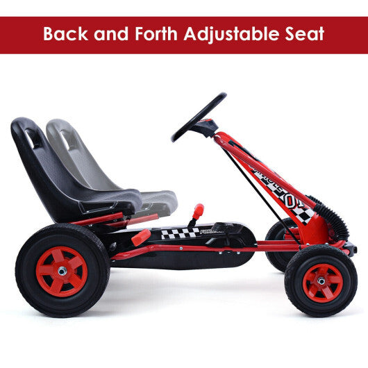 Costway 4 Wheels Kids Ride On Pedal Powered Bike Go Kart Racer Car Outdoor Play Toy Red