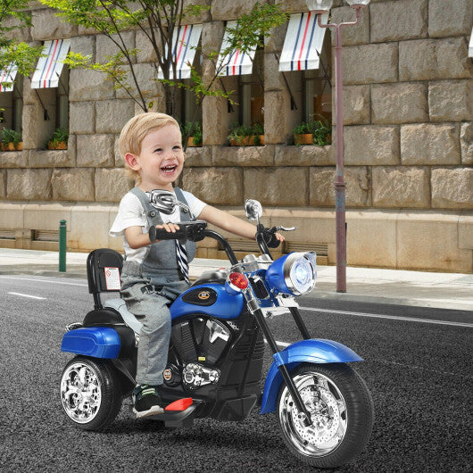 Costway 3 Wheel Kids Ride On Motorcycle 6V Battery Powered Electric Toy Blue