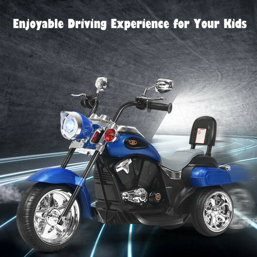 Costway 3 Wheel Kids Ride On Motorcycle 6V Battery Powered Electric Toy Blue
