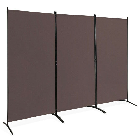 Costway 3-Panel Room Divider Folding Privacy Partition Screen for Office Room-Brown