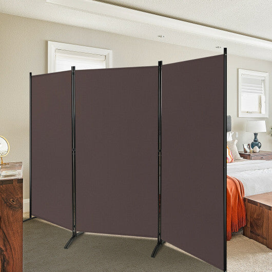 Costway 3-Panel Room Divider Folding Privacy Partition Screen for Office Room-Brown