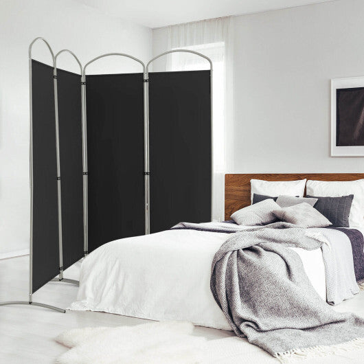Costway 6.2Ft Folding 4-Panel Room Divider for Home Office Living Room-Black