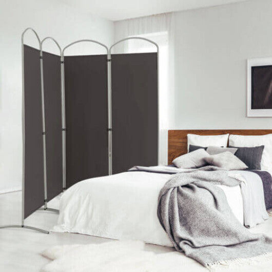 Costway 6.2Ft Folding 4-Panel Room Divider for Home Office Living Room -Gray