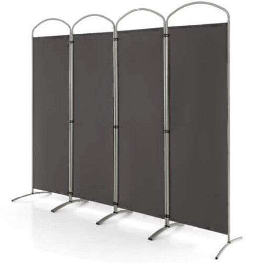 Costway 6.2Ft Folding 4-Panel Room Divider for Home Office Living Room -Gray