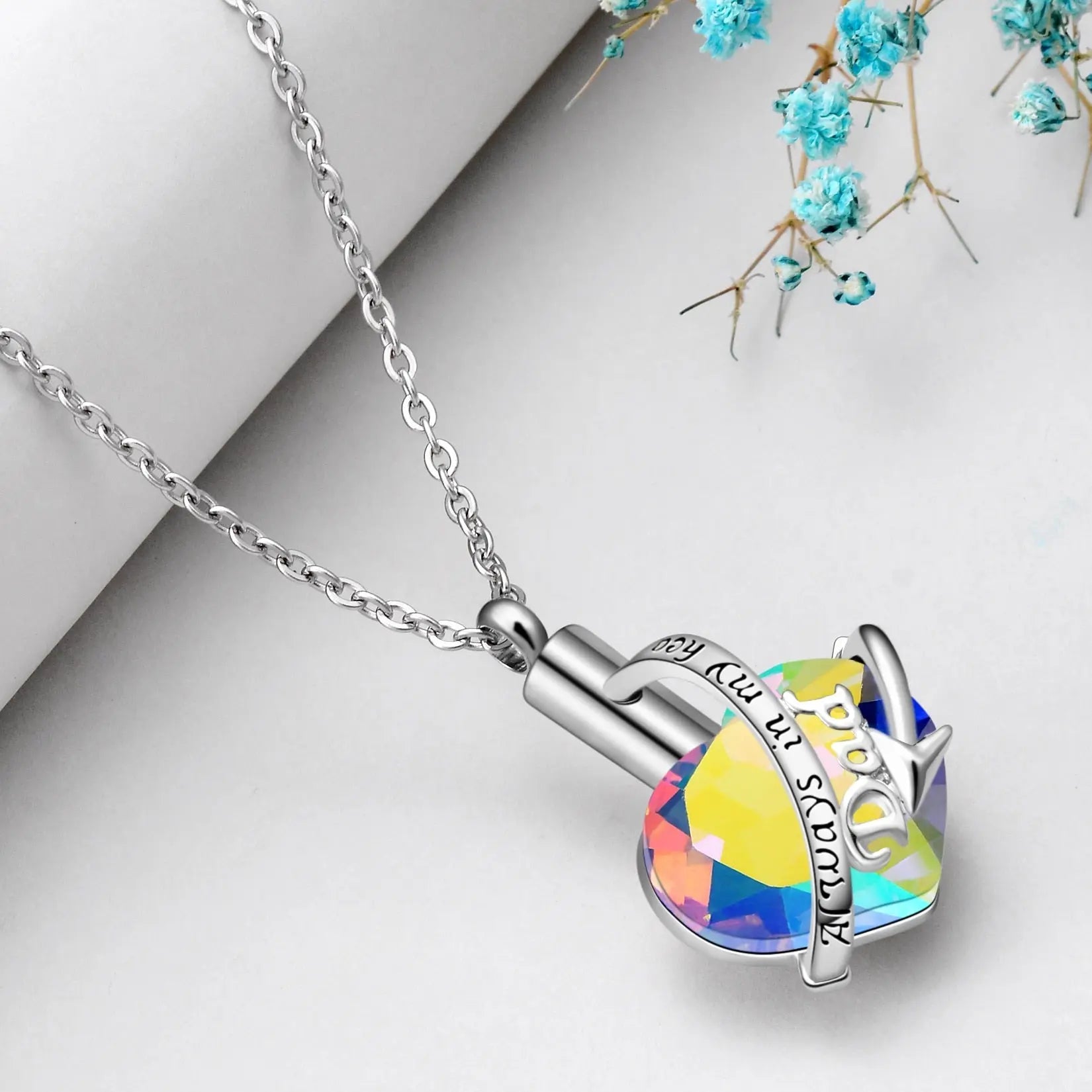 White Gold Plated Urns Pendant Necklace