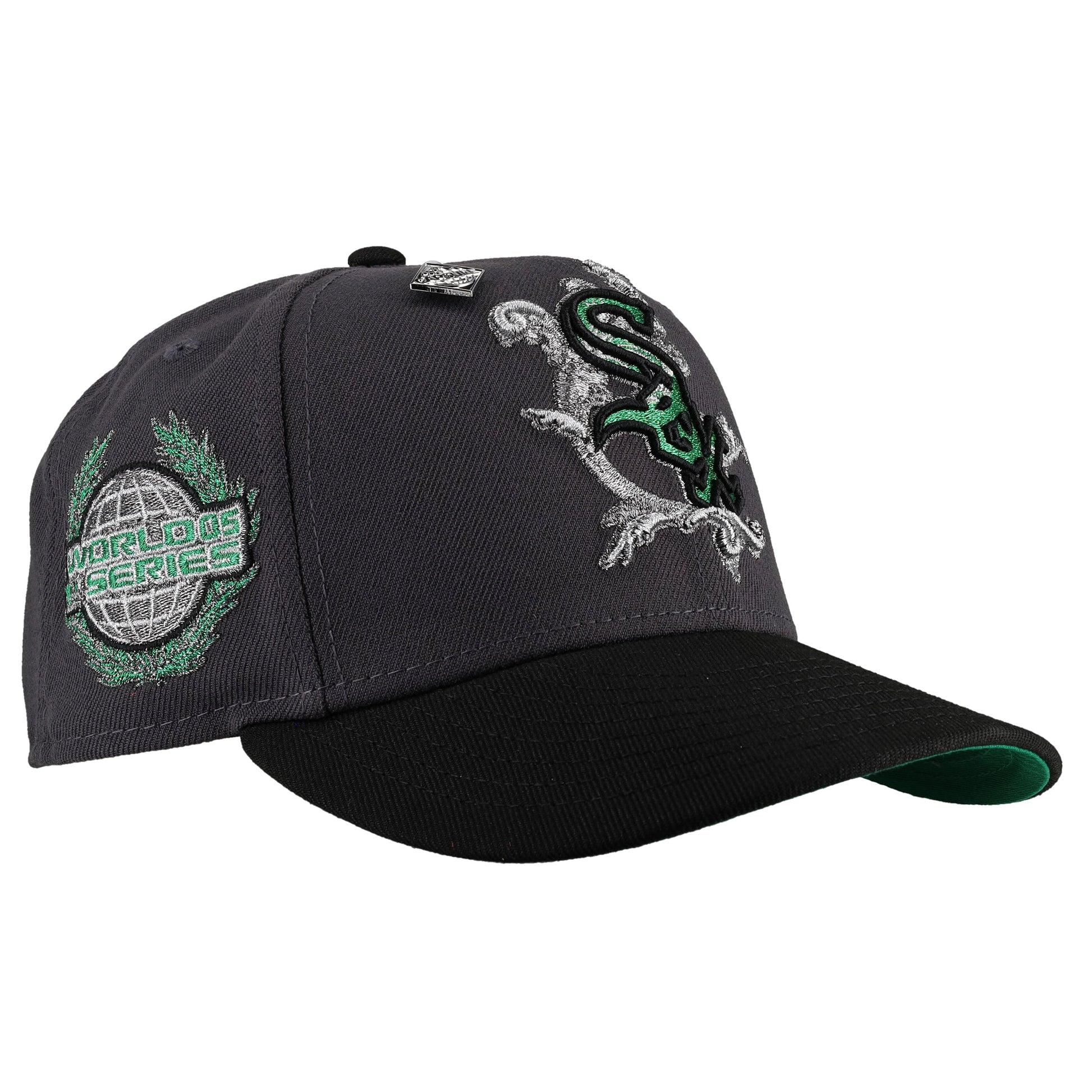 Chicago White Sox 2005 WS Laurel Wreath (Graphite/Black) Metallic 59Fifty Fitted Hat