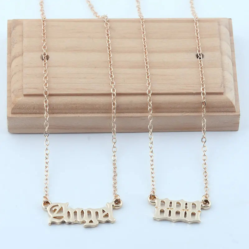 Woman Fashion Choker Necklace - Gold Chain with Angel Pendant