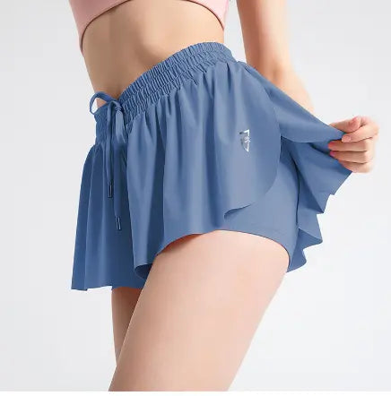 Women Flowy Running Yoga Workout Shorts with Elastic Waistband