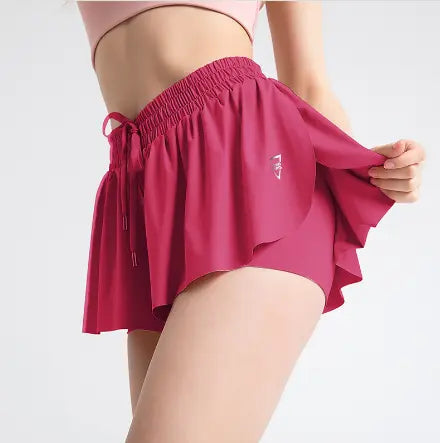 Women Flowy Running Yoga Workout Shorts with Elastic Waistband