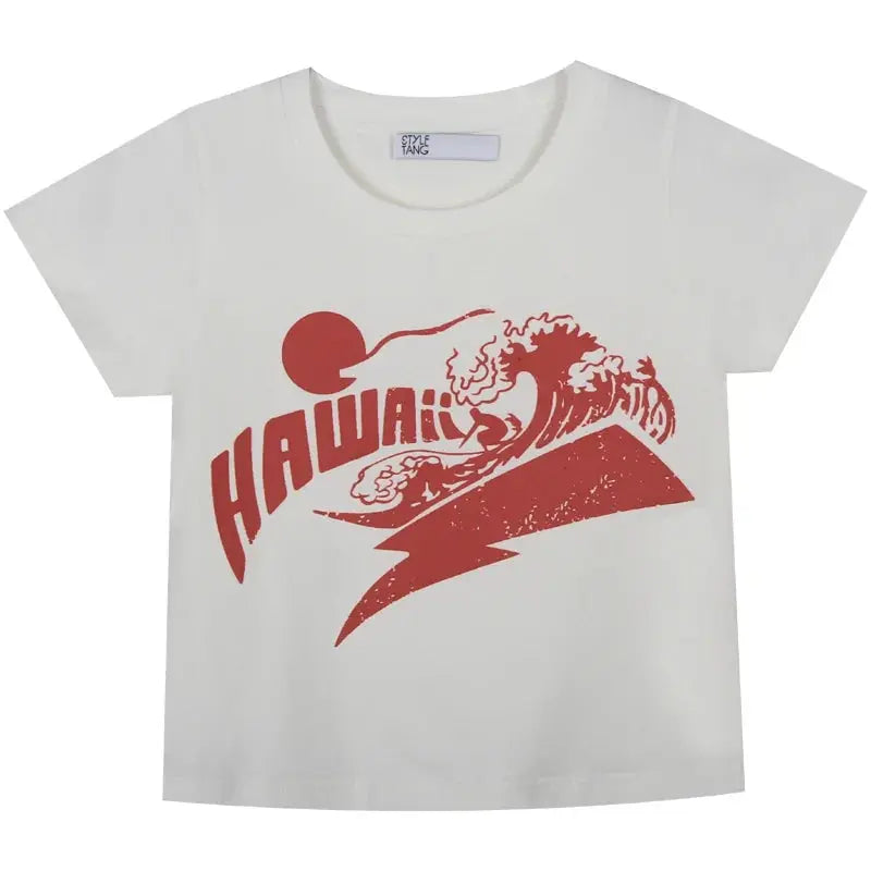Women's Cartoon Print Cropped T-Shirt – Fun & Stylish