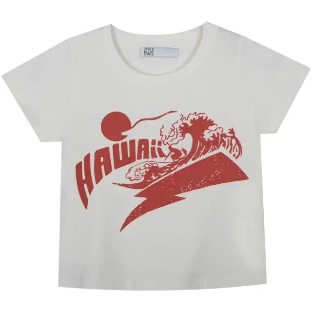 Women's Cartoon Print Cropped T-Shirt – Fun & Stylish