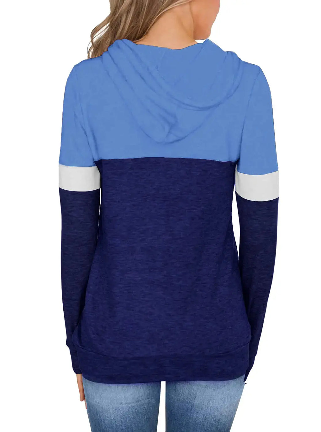 Women's Casual Long Sleeve Hoodie Tunic – Sky Blue