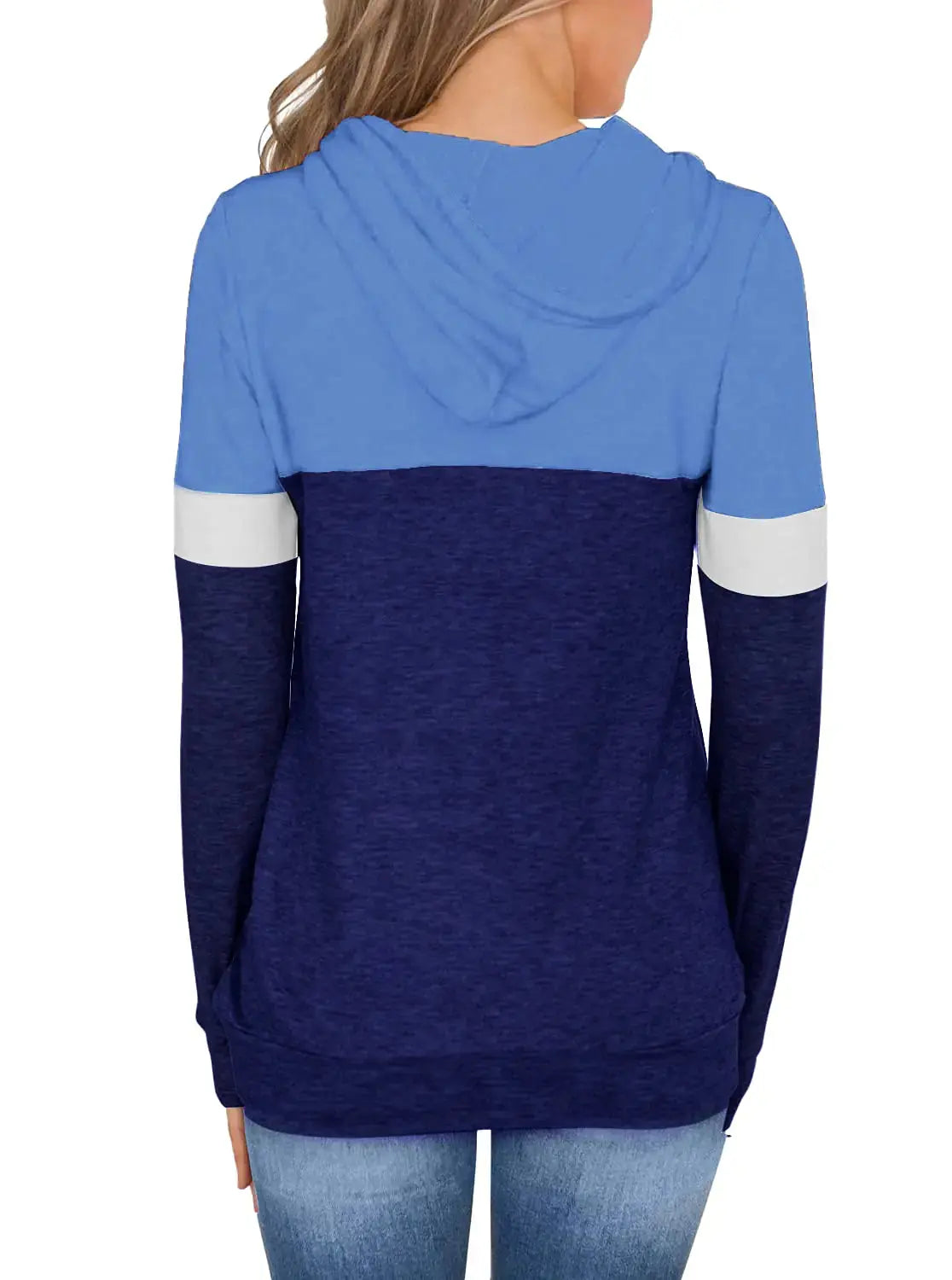 Women's Casual Long Sleeve Hoodie Tunic – Sky Blue