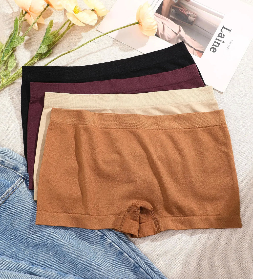 Womens Boyshorts Underwear Seamless Boxer Briefs Full Coverage Soft Stretch Boxer Shorts For Women