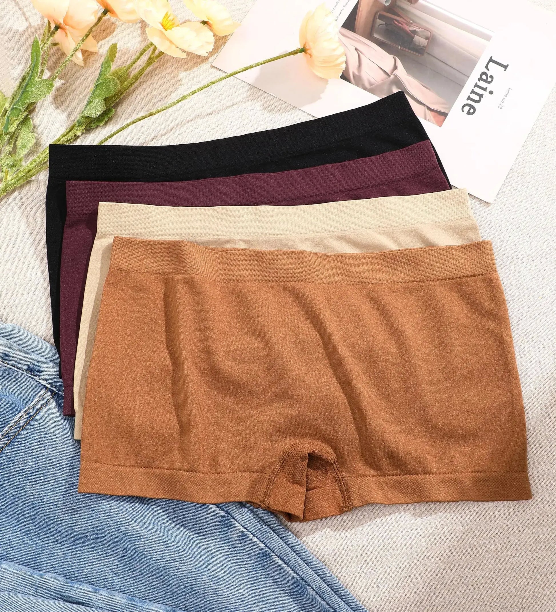 Womens Boyshorts Underwear Seamless Boxer Briefs Full Coverage Soft Stretch Boxer Shorts For Women