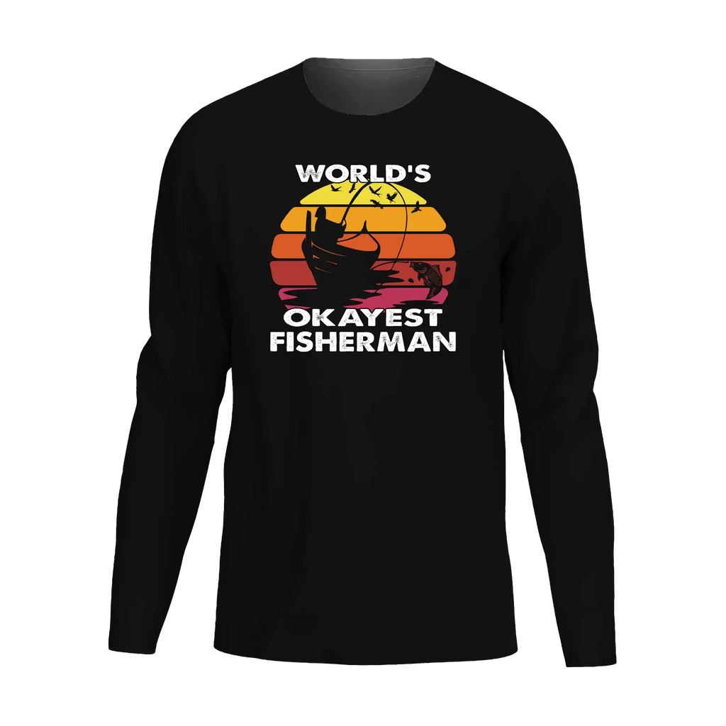 World's Okayest Fisherman Men Long Sleeve Shirt