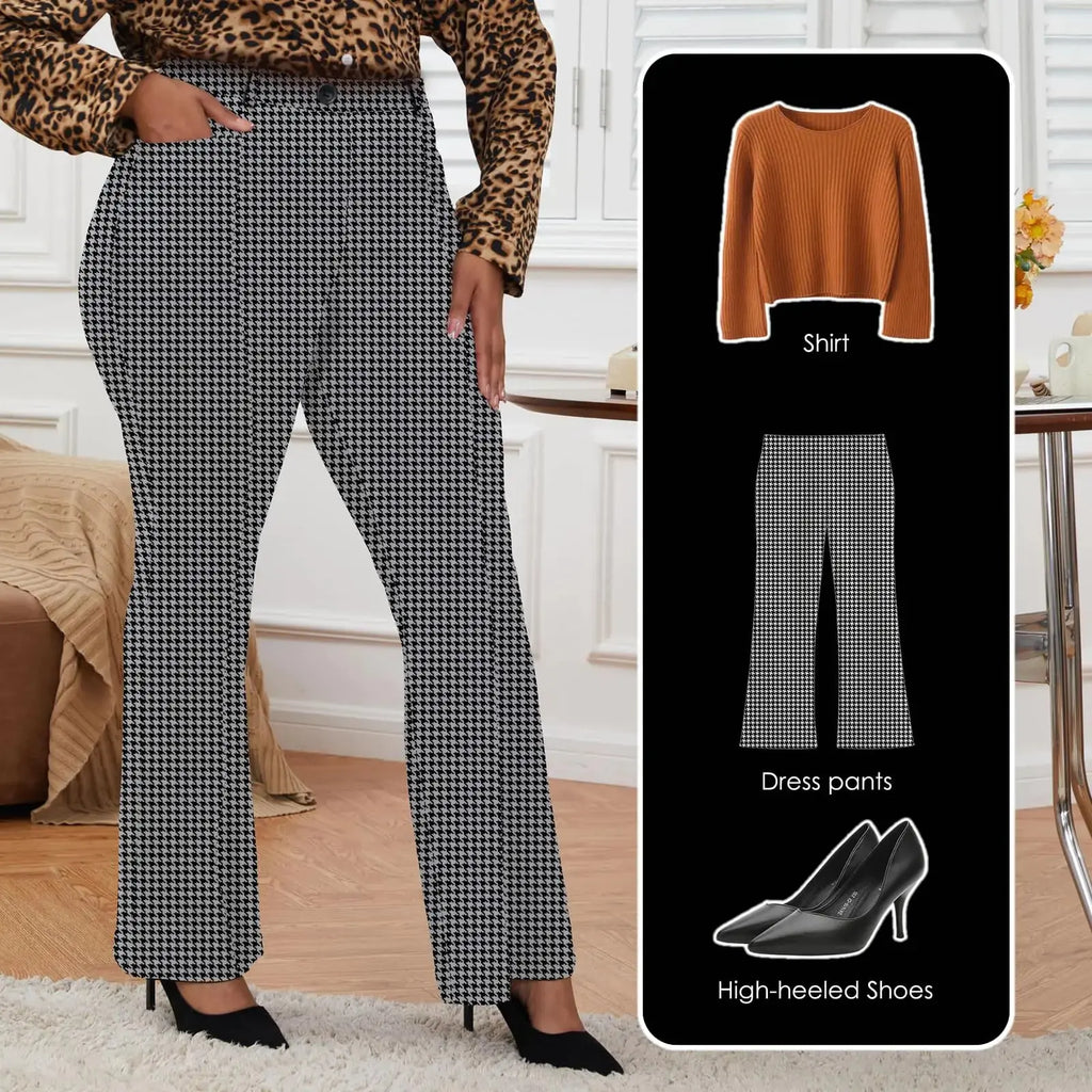 Wrinkle-Free Stretch Dress Plus Size Pants for Women | Pull-on Comfort Office Pant