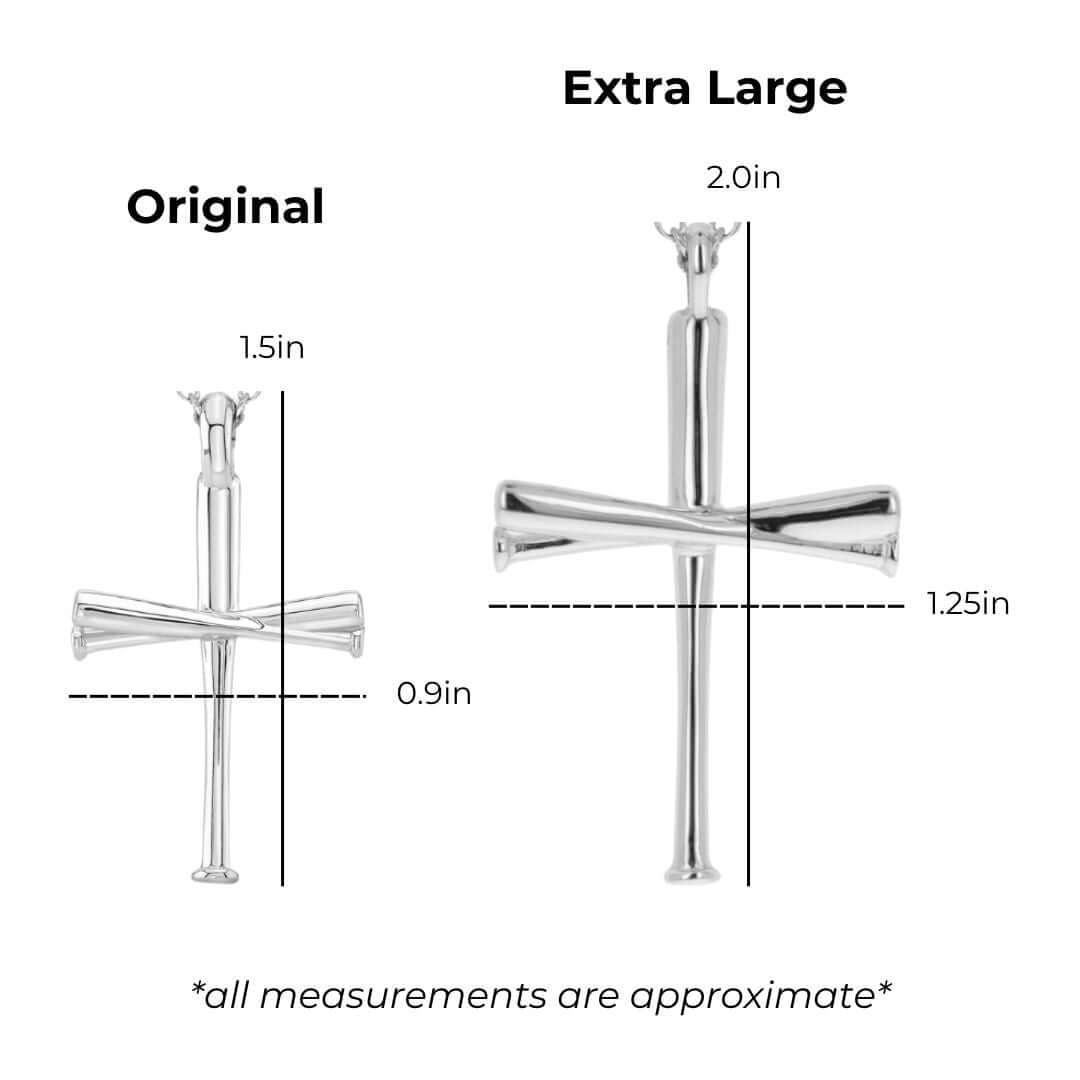 XL Baseball Bat Cross Necklace