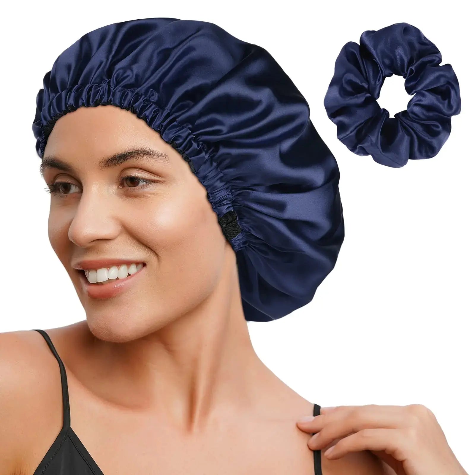 YANIBEST Satin Bonnet Silk Bonnet Adjustable Hair Bonnet for Sleeping Hair Bonnets for Women Curly Natural Hair One Size Brown