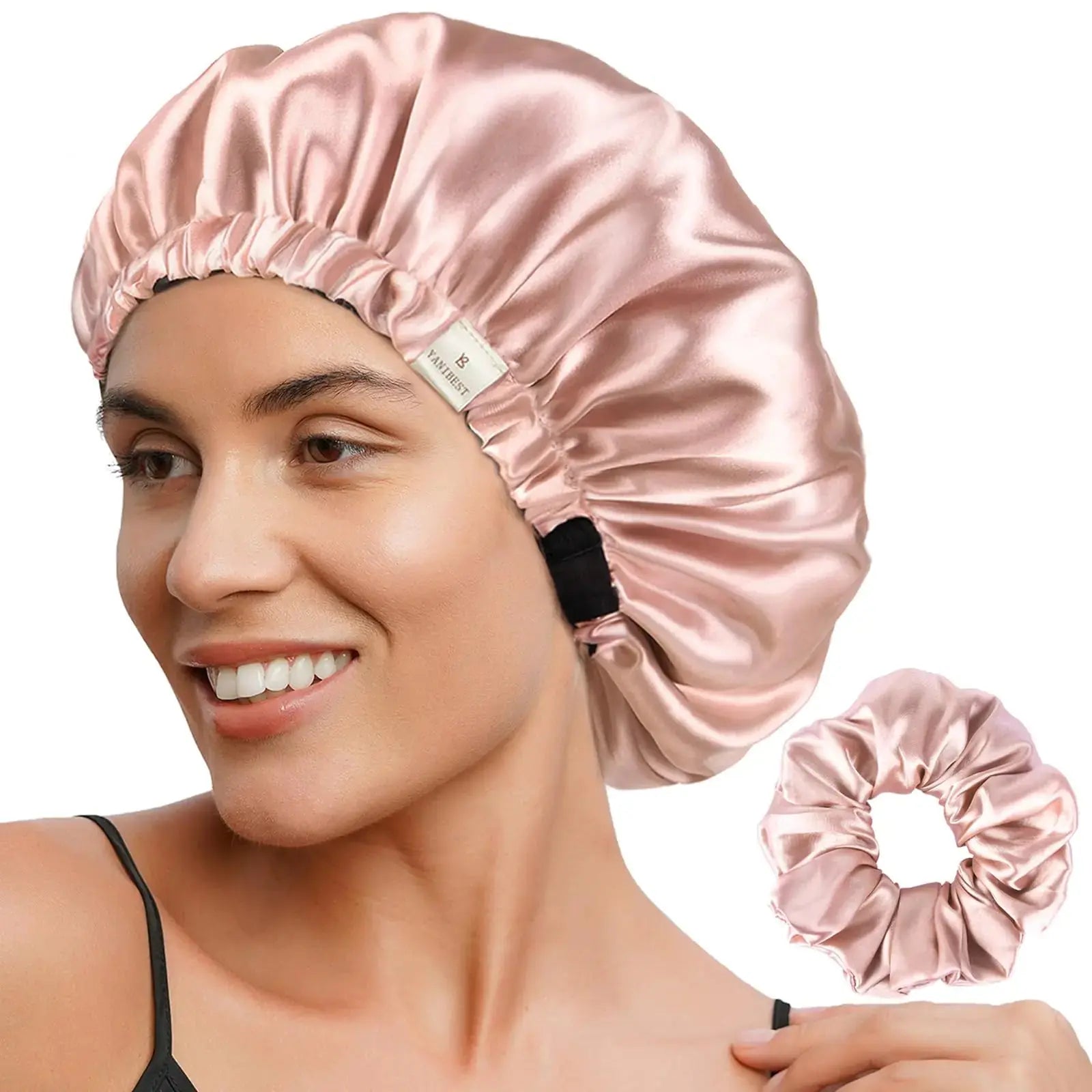 YANIBEST Satin Bonnet Silk Bonnet Adjustable Hair Bonnet for Sleeping Hair Bonnets for Women Curly Natural Hair One Size Brown