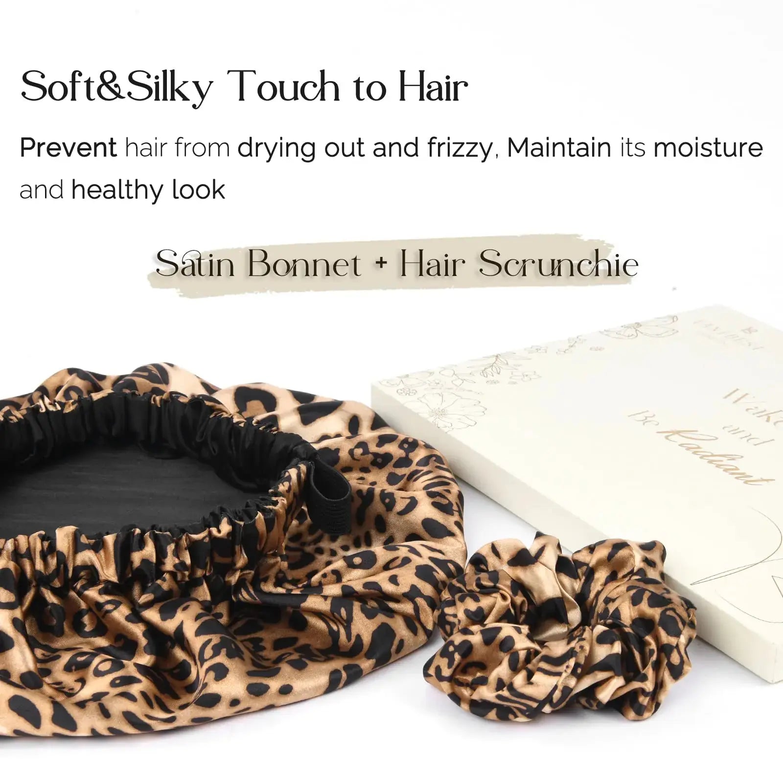 YANIBEST Satin Bonnet Silk Bonnet Adjustable Hair Bonnet for Sleeping Hair Bonnets for Women Curly Natural Hair One Size Brown
