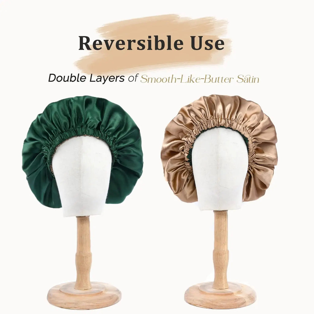 YANIBEST Satin Bonnet Silk Bonnet Adjustable Hair Bonnet for Sleeping Hair Bonnets for Women Curly Natural Hair One Size Brown