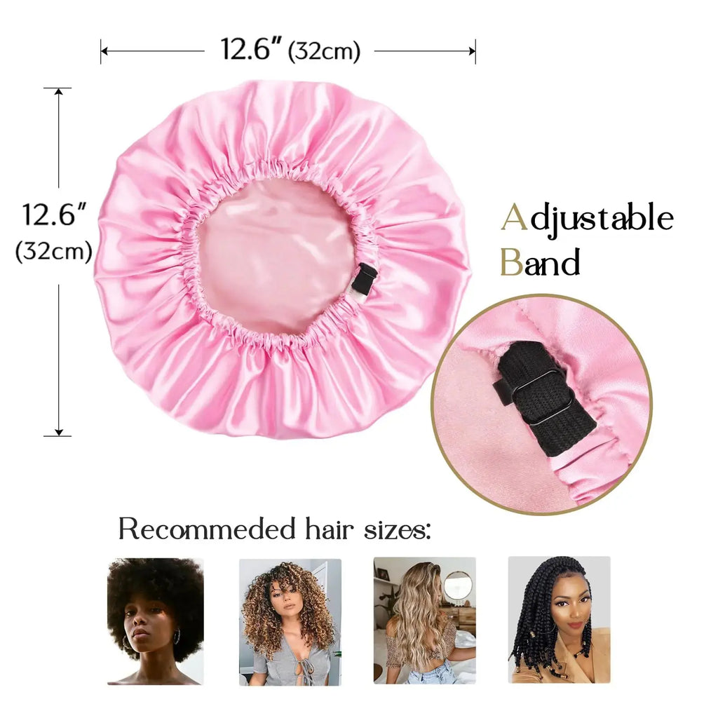 YANIBEST Satin Bonnet Silk Bonnet Adjustable Hair Bonnet for Sleeping Hair Bonnets for Women Curly Natural Hair One Size Brown