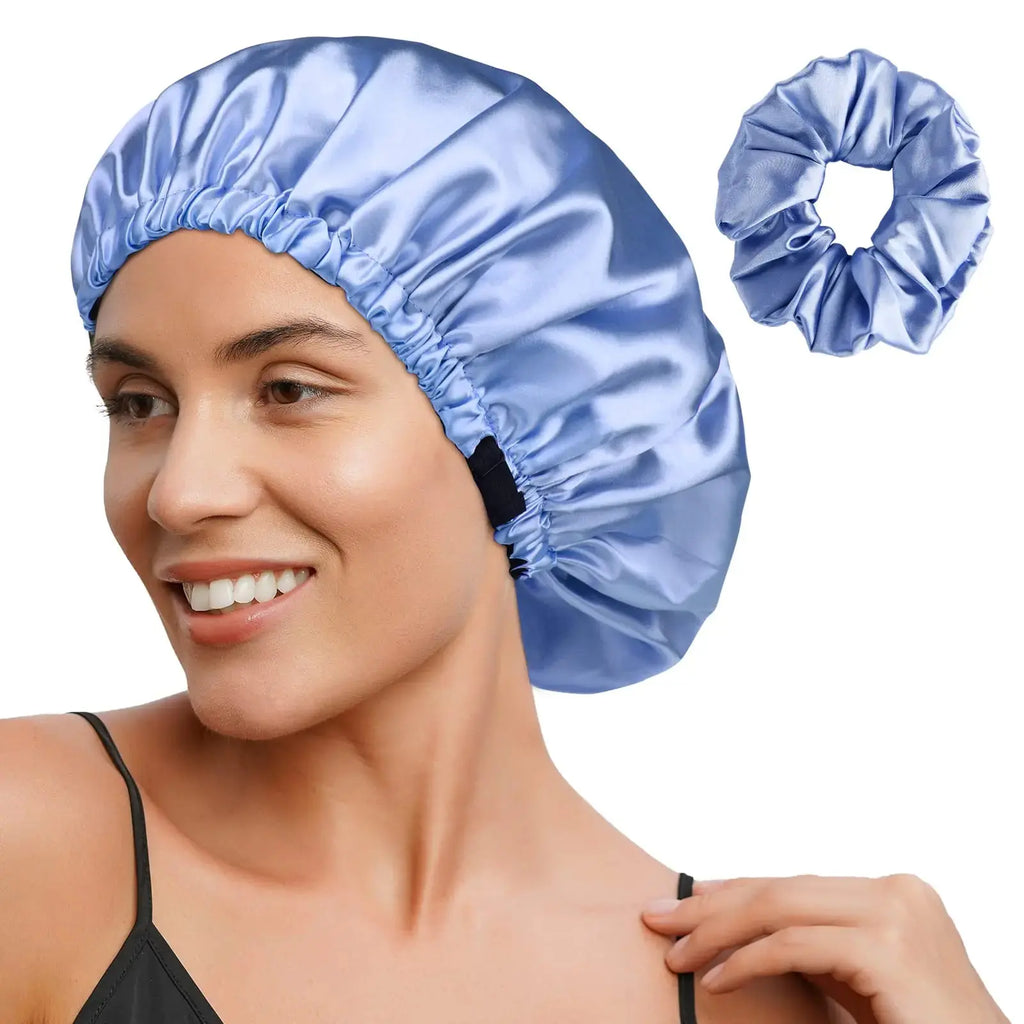 YANIBEST Satin Bonnet Silk Bonnet Adjustable Hair Bonnet for Sleeping Hair Bonnets for Women Curly Natural Hair One Size Brown