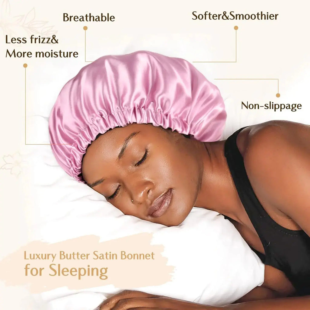 YANIBEST Satin Bonnet Silk Bonnet Adjustable Hair Bonnet for Sleeping Hair Bonnets for Women Curly Natural Hair One Size Brown