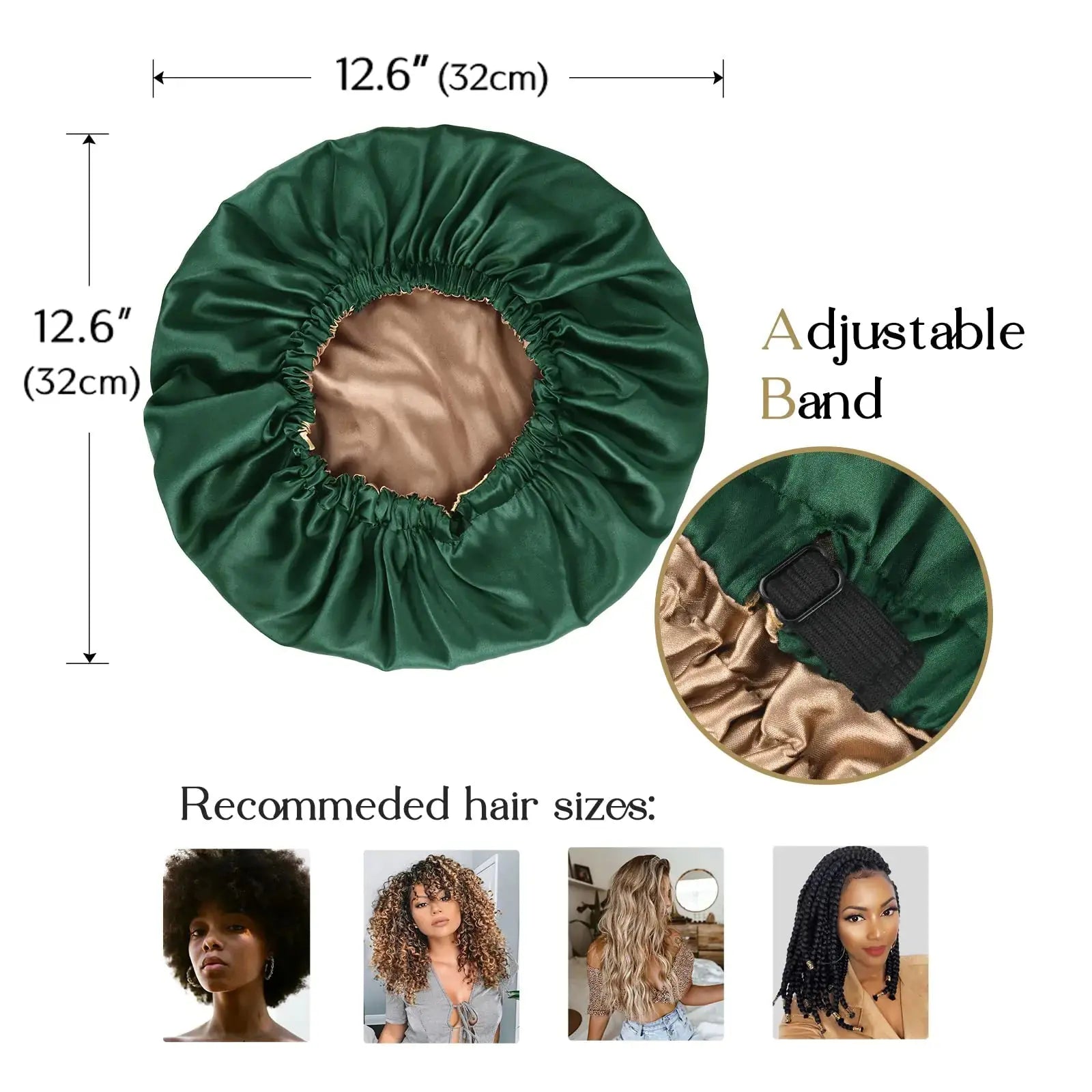 YANIBEST Satin Bonnet Silk Bonnet Adjustable Hair Bonnet for Sleeping Hair Bonnets for Women Curly Natural Hair One Size Brown