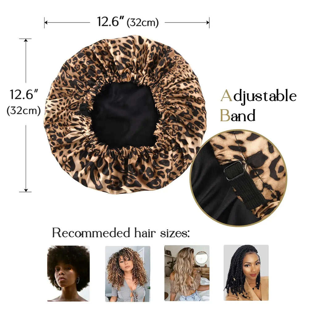 YANIBEST Satin Bonnet Silk Bonnet Adjustable Hair Bonnet for Sleeping Hair Bonnets for Women Curly Natural Hair One Size Brown