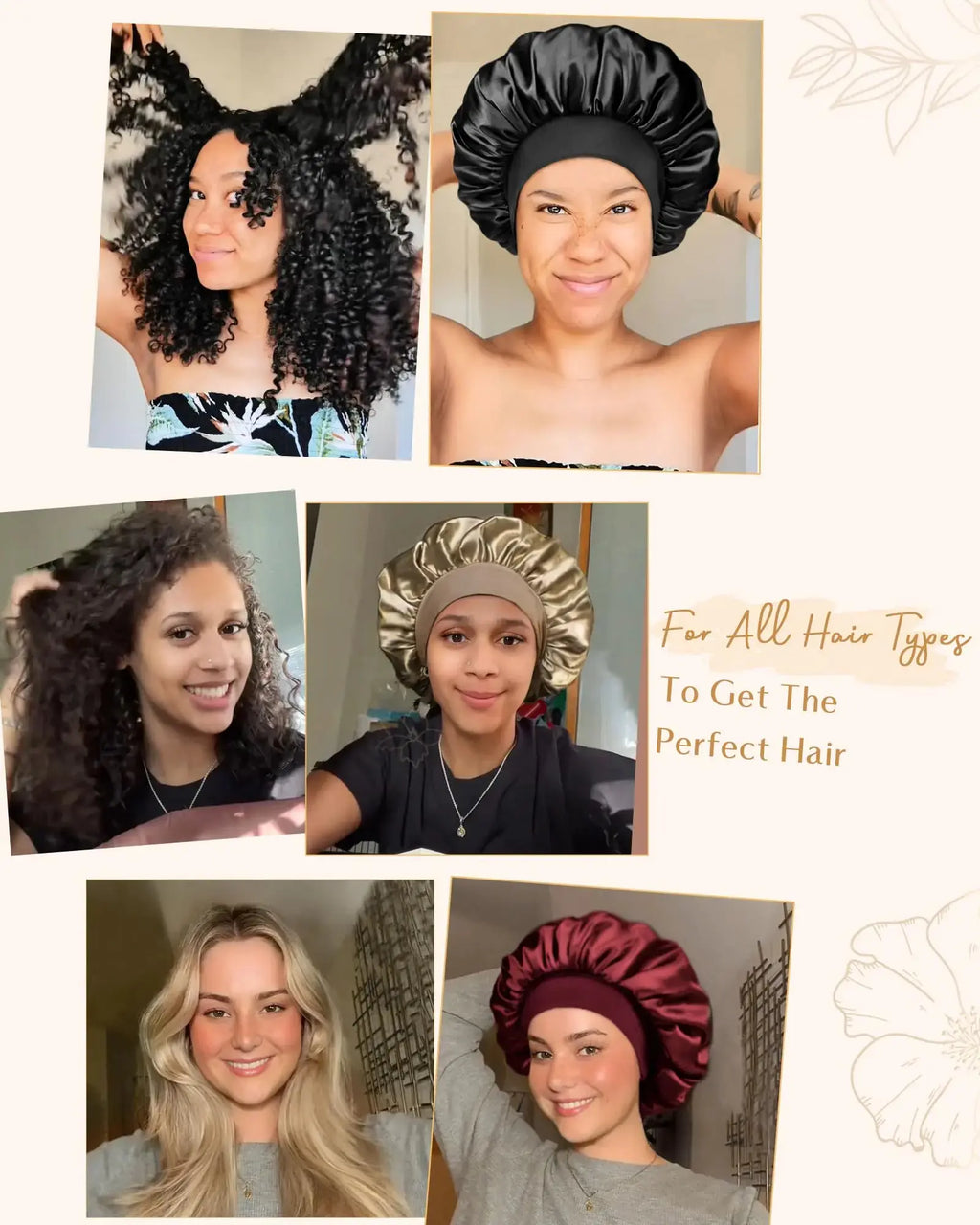 YANIBEST Silk Bonnet for Sleeping Cap