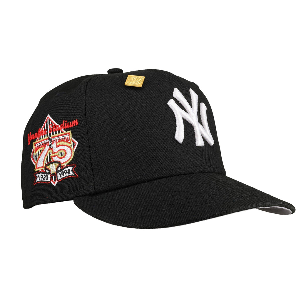New York Yankees 75th Anniversary Black Metallic 59Fifty Fitted Hat