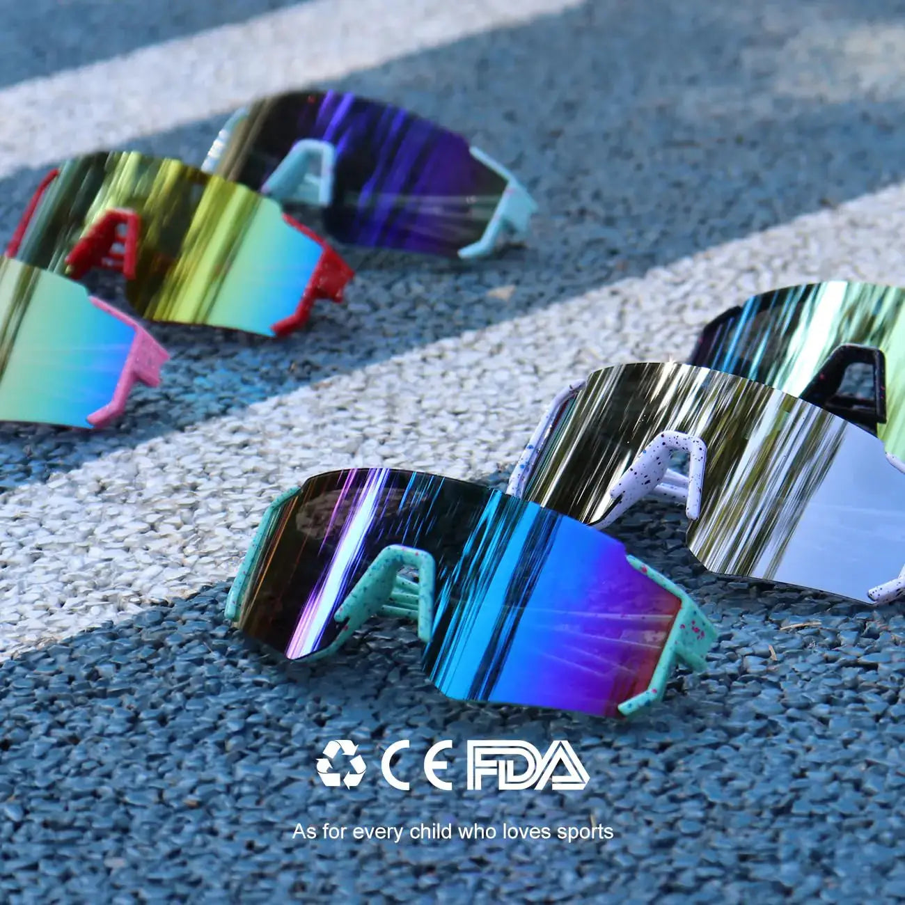 Youth Baseball Sunglasses for Boys & Girls | Softball Cycling Sports Sunglasses for Kids - Lightweight Frame | Age 6-12