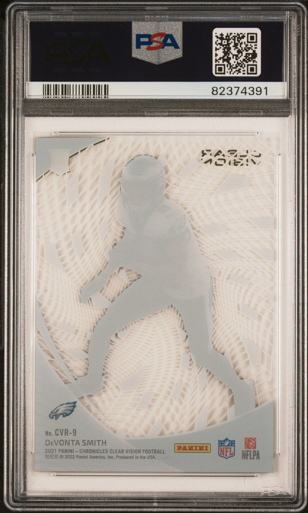 Graded 2021 Panini Chronicles DeVonta Smith #CVR9 Clear Vision Rookies Rookie RC Football Card PSA 10 Gem Mint