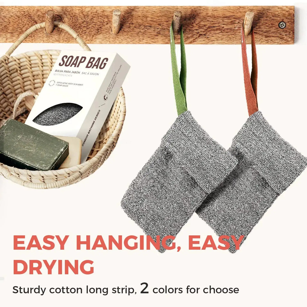 ZOMCHI 2 Pieces Soap Bags - Skin-Friendly Deep Exfoliation