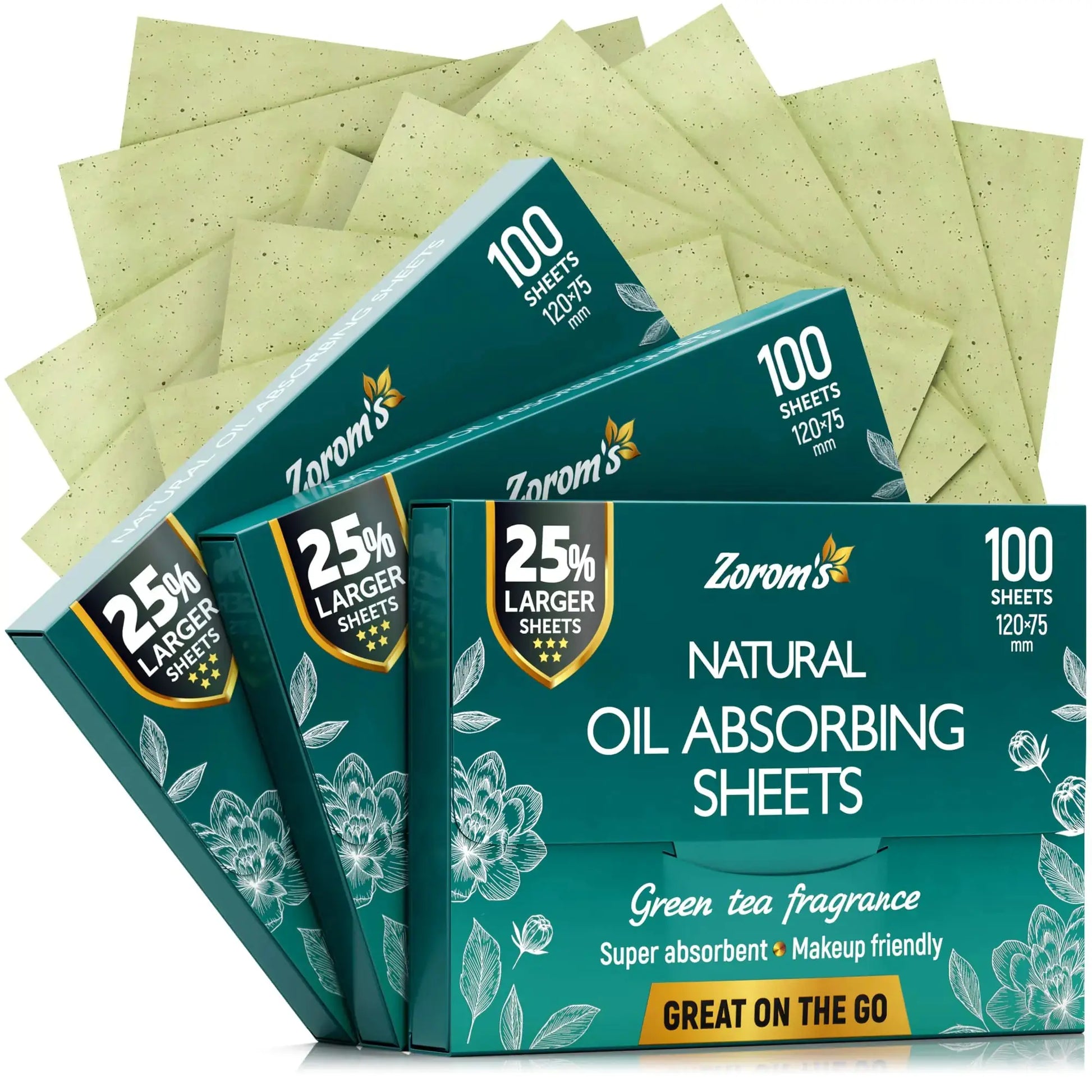 ZOROM'S Natural Green Tea Oil Blotting Sheets for Face | Natural Oil Absorbing Sheets