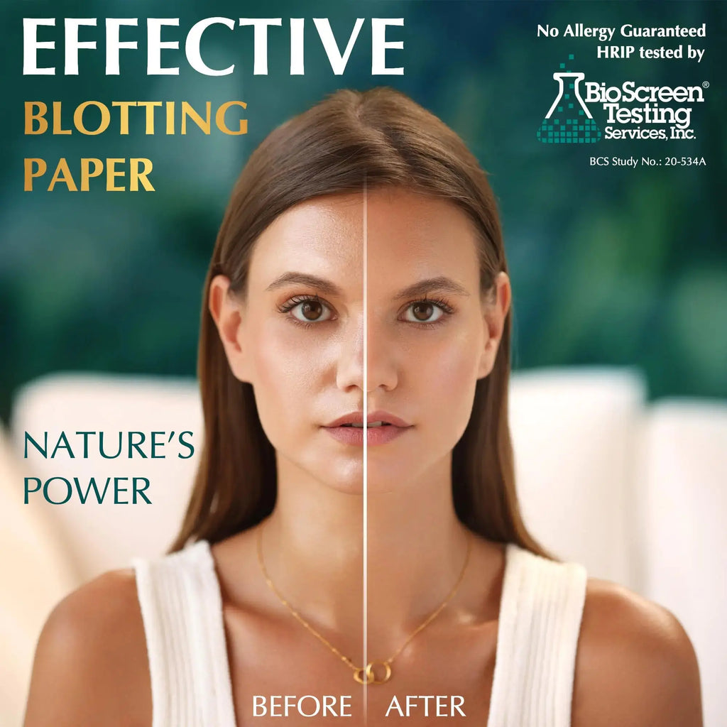 ZOROM'S Natural Green Tea Oil Blotting Sheets for Face | Natural Oil Absorbing Sheets