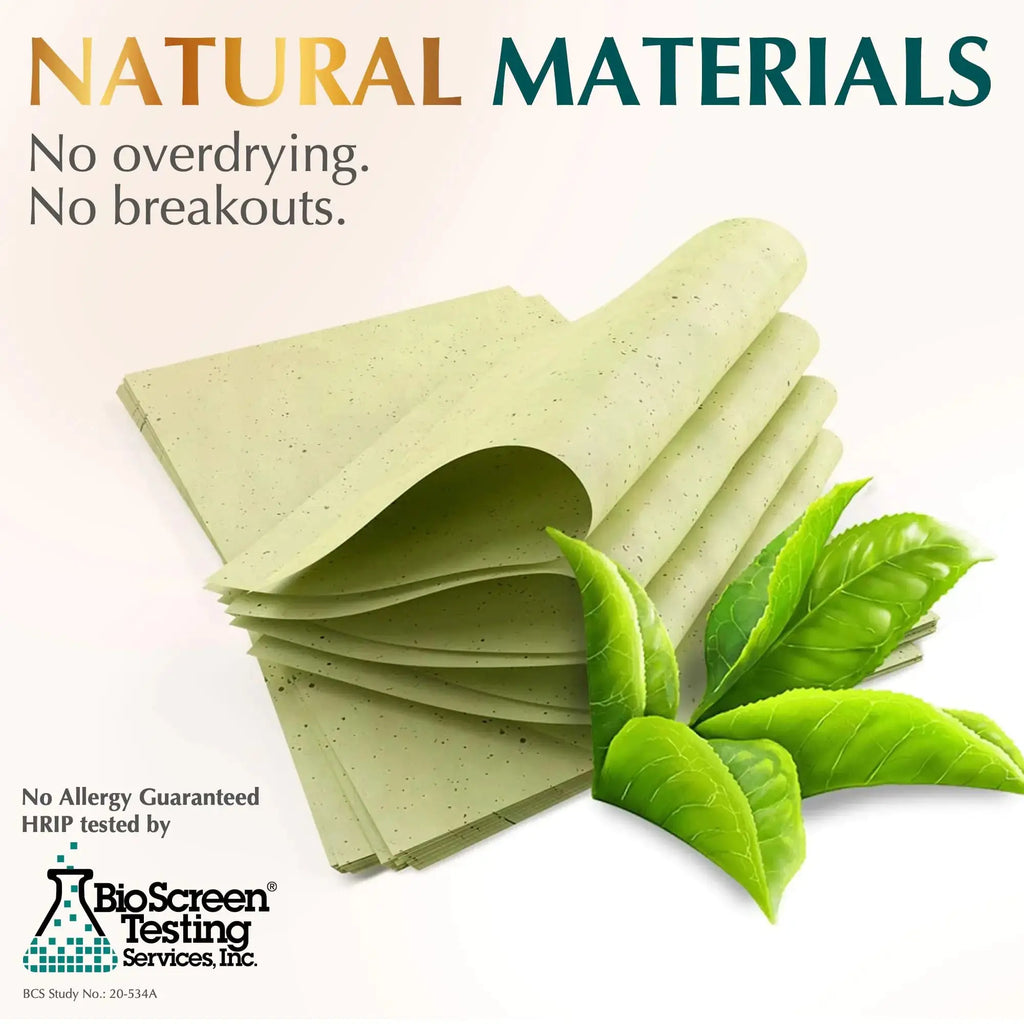 ZOROM'S Natural Green Tea Oil Blotting Sheets for Face | Natural Oil Absorbing Sheets