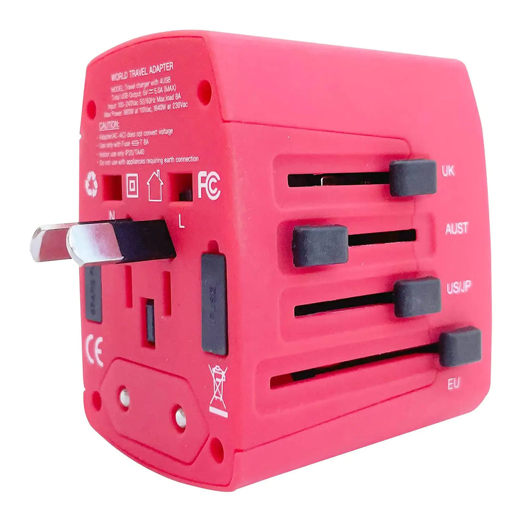 Universal Travel Adapter International Power Adapters 3 Pack Multicharger Plug w 4 USB Ports